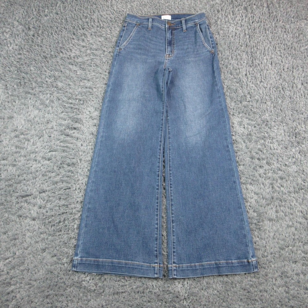Market & Spruce Jeans Womens 4 Blue Wide-Leg Relaxed Medium Wash 28x32* Tangi